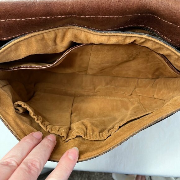 Patricia Nash Tooled Leather Crossbody Western Boho Saddle Bag - Picture 12 of 16